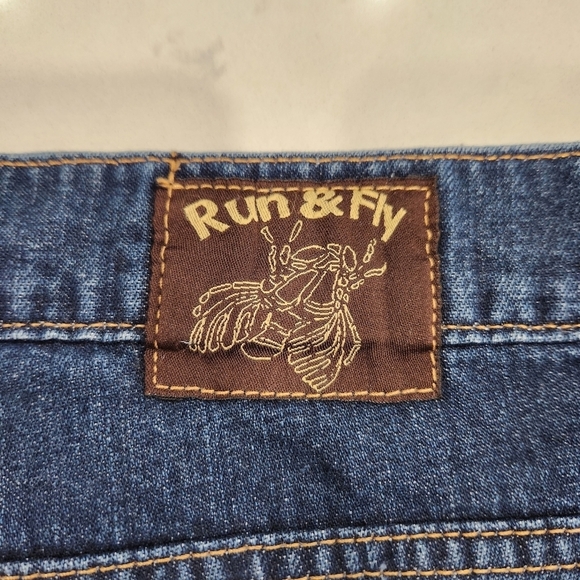 Run & Fly Jeans Woman's 38S W38 L27 Dark Blue Bell Bottom Super Flare Ma… - Picture 8 of 13